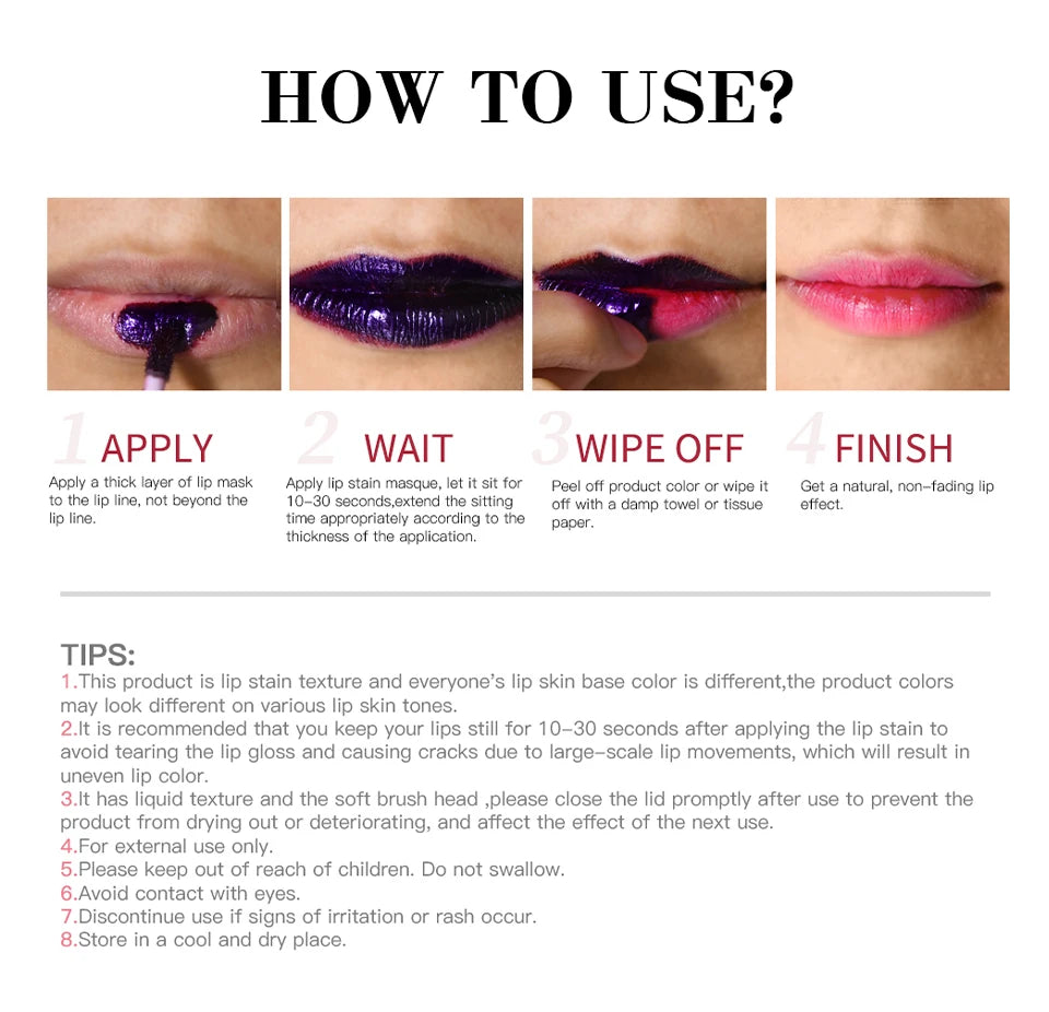 Long-Lasting Waterproof Peel-Off Lip Stain - 15