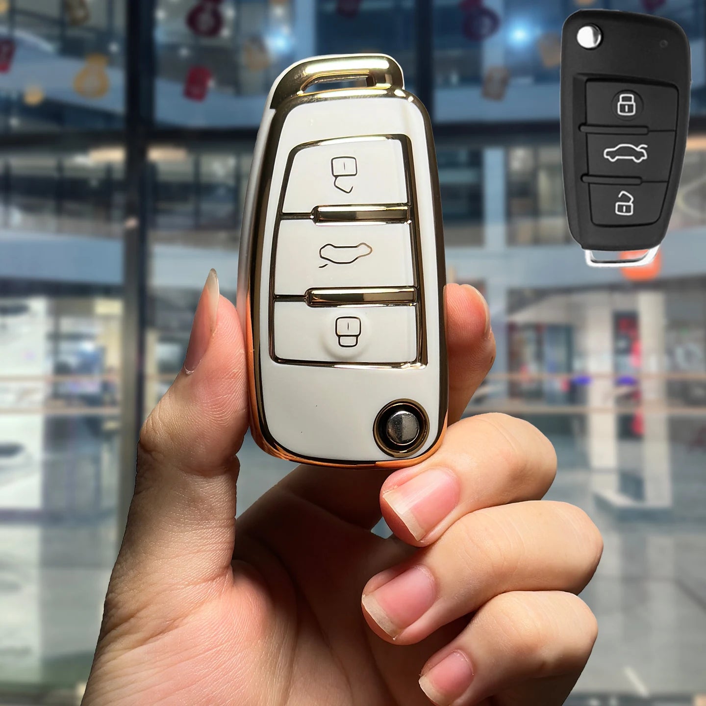 Protective TPU Flip Key Fob Cover for Audi - 5