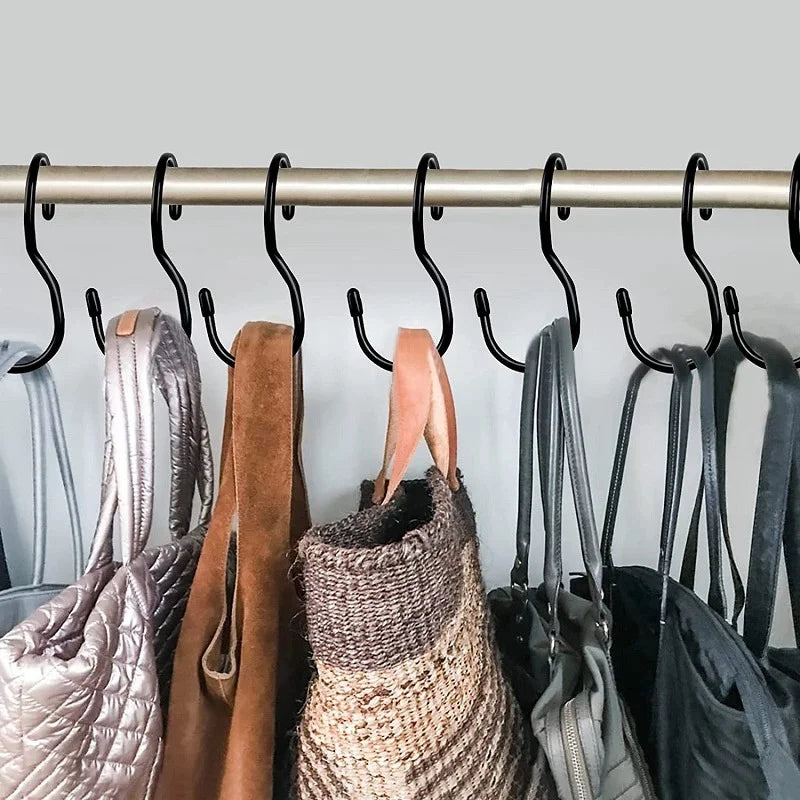Stainless Steel S-Shaped Storage Hooks for Closet and Kitchen - 7