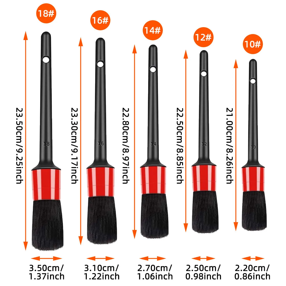5-Piece Professional Car Detailing Brush Set