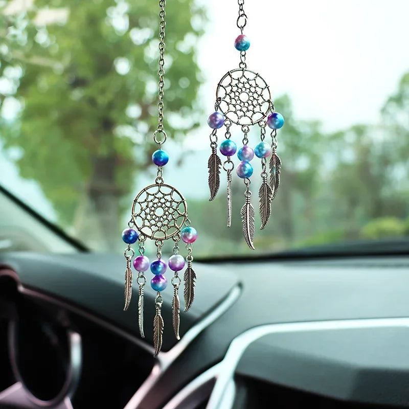Dreamcatcher Moon and Star Rearview Mirror Car Pendant - 11