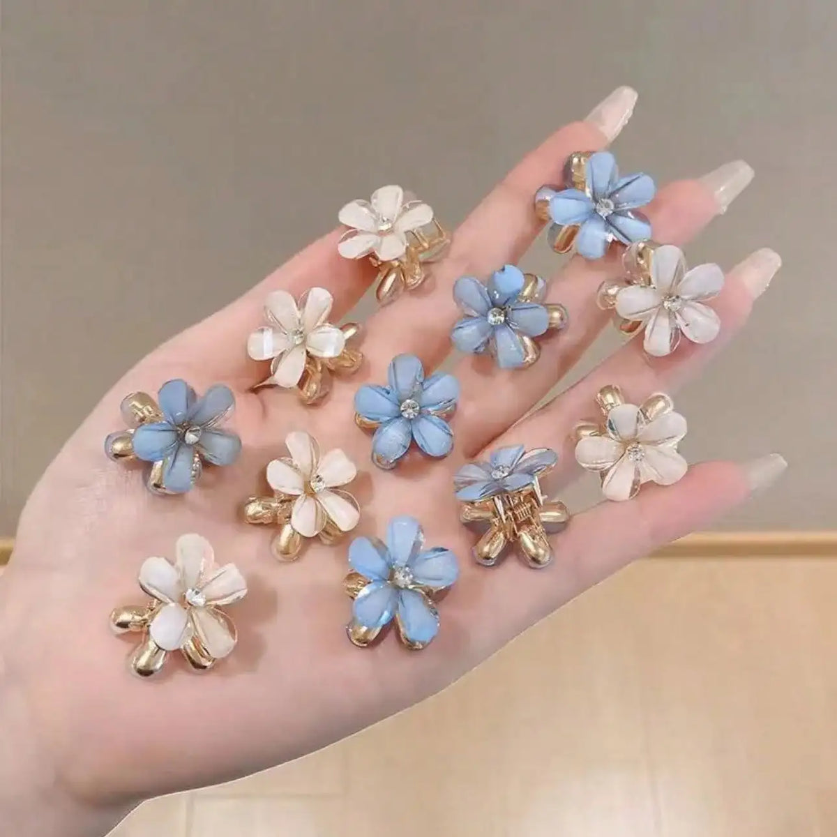 10pcs Fairy Flower Hair Claw Clips Cute Floral Mini Hair Accessories