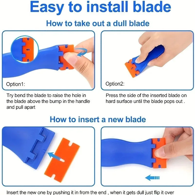 Heavy Duty Plastic Scraper Tool for Decal and Adhesive Removal - 6