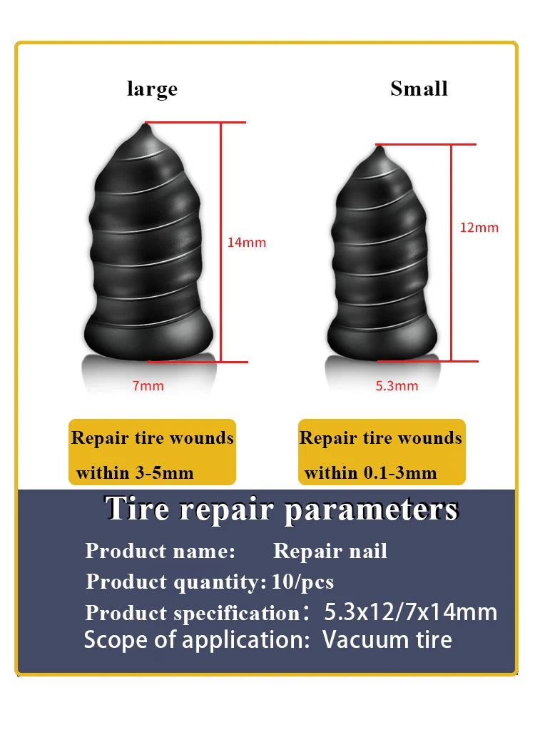 Self-Sealing Emergency Tire Repair Rubber Nails