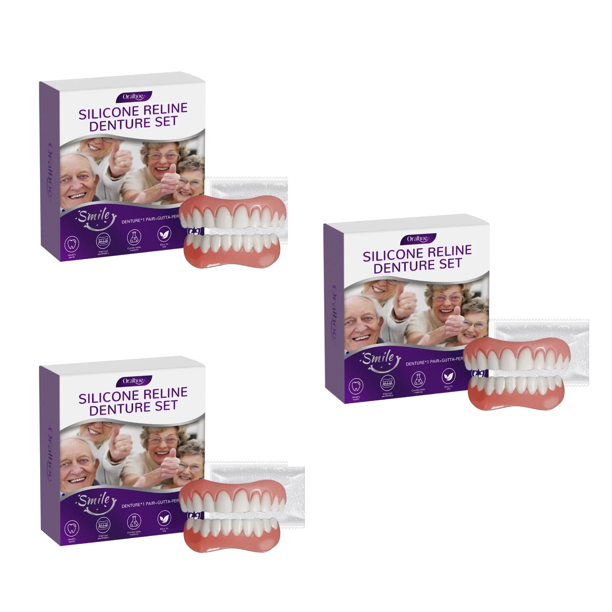 Cosmetic Silicone Denture Set for Natural Smile - 13