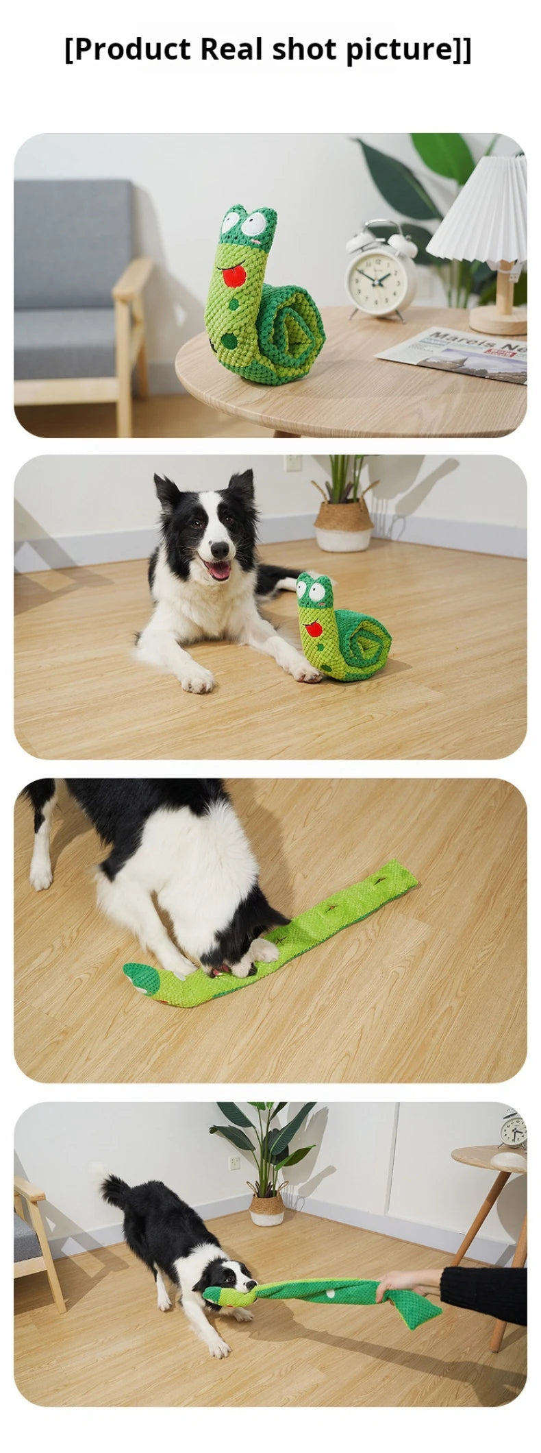 Foldable Squeaky Snail Plush Chew Toy for Dogs - 13