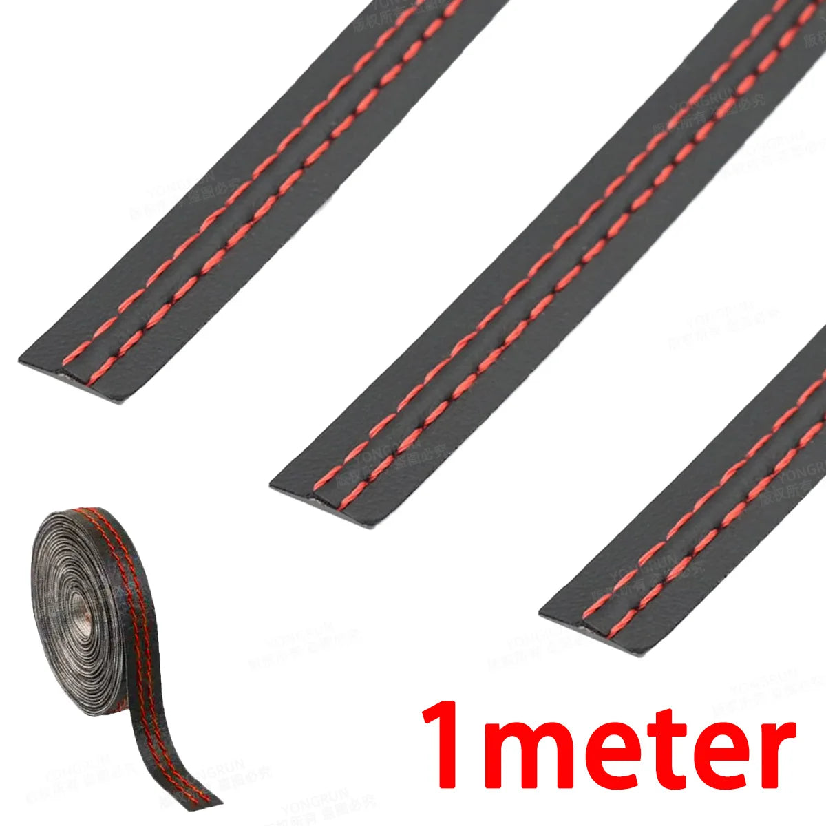 1M Car Interior Decorative Trim Strip PU Leather Dashboard Edge Molding