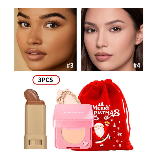 Matte Foundation Stick and Pressed Powder Beauty Set