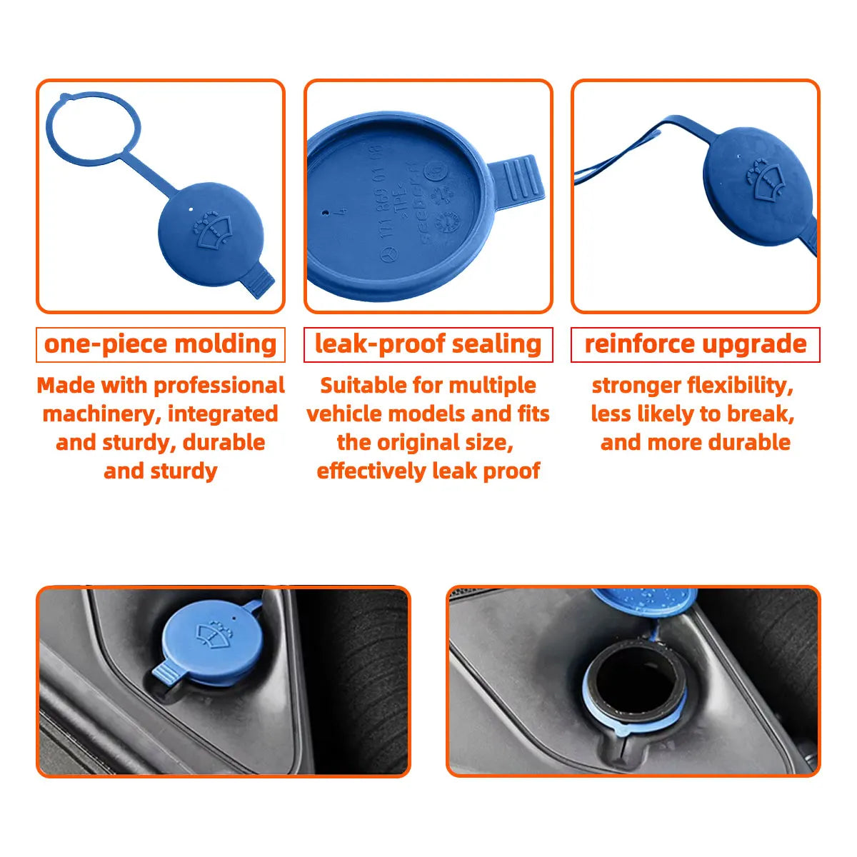 Windshield Washer Fluid Reservoir Tank Cap Cover - 5