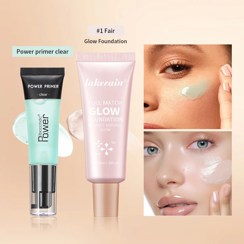 Hydrating Primer and Glow Foundation Makeup Set - 10