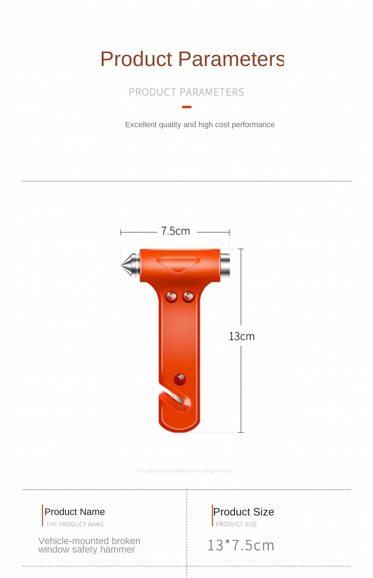 2-in-1 Car Emergency Safety Hammer and Seat Belt Cutter