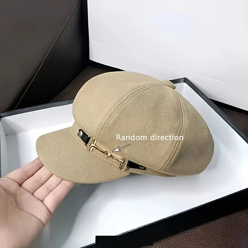 Women's Lightweight Newsboy Cap Adjustable Metal Buckle Hat