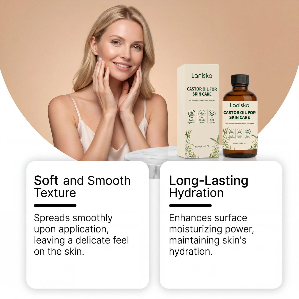 Cold Pressed Castor Oil for Body Hydration and Skin Elasticity