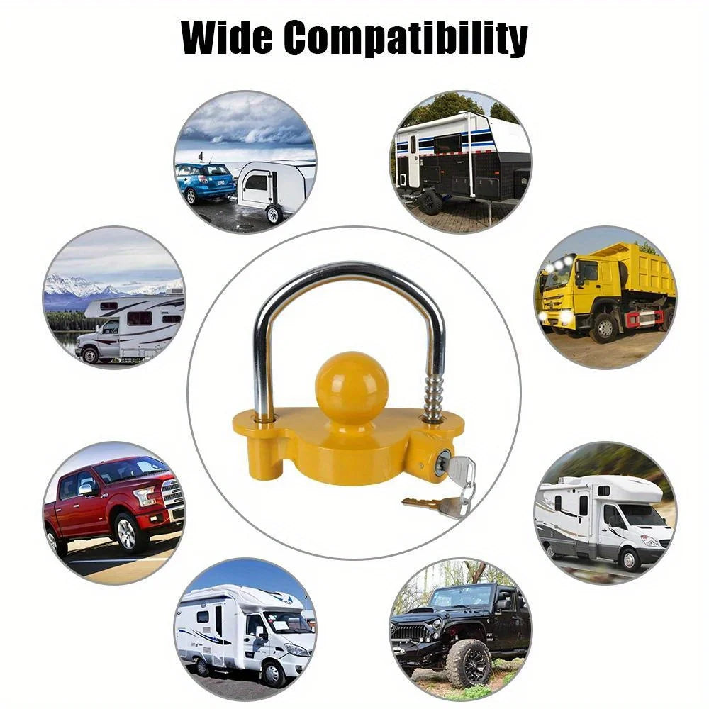 Universal Adjustable Trailer Hitch Lock for RVs and Caravans