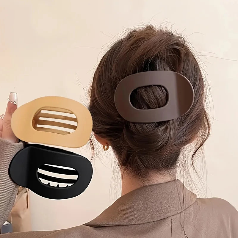 Matte Oval Flat Hair Clips for Women