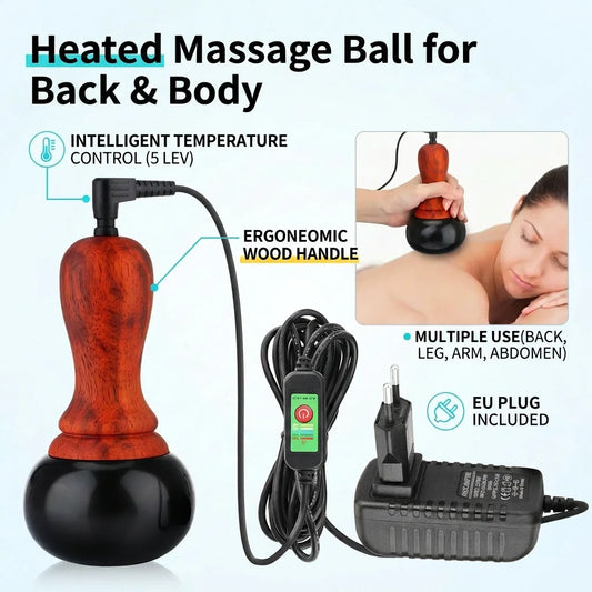 Electric Heated Bian Stone Massage Ball for Full Body Relief
