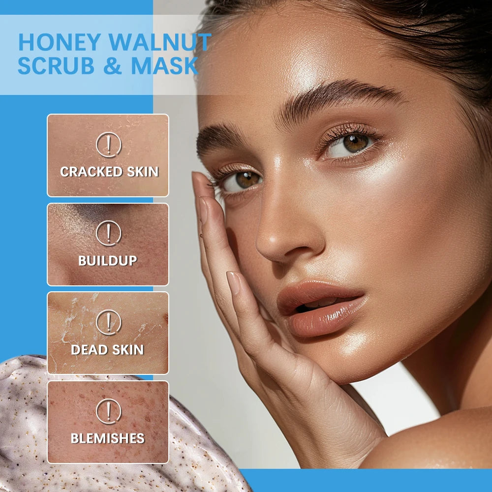 Honey Walnut Exfoliating Facial Scrub and Moisturizing Mask