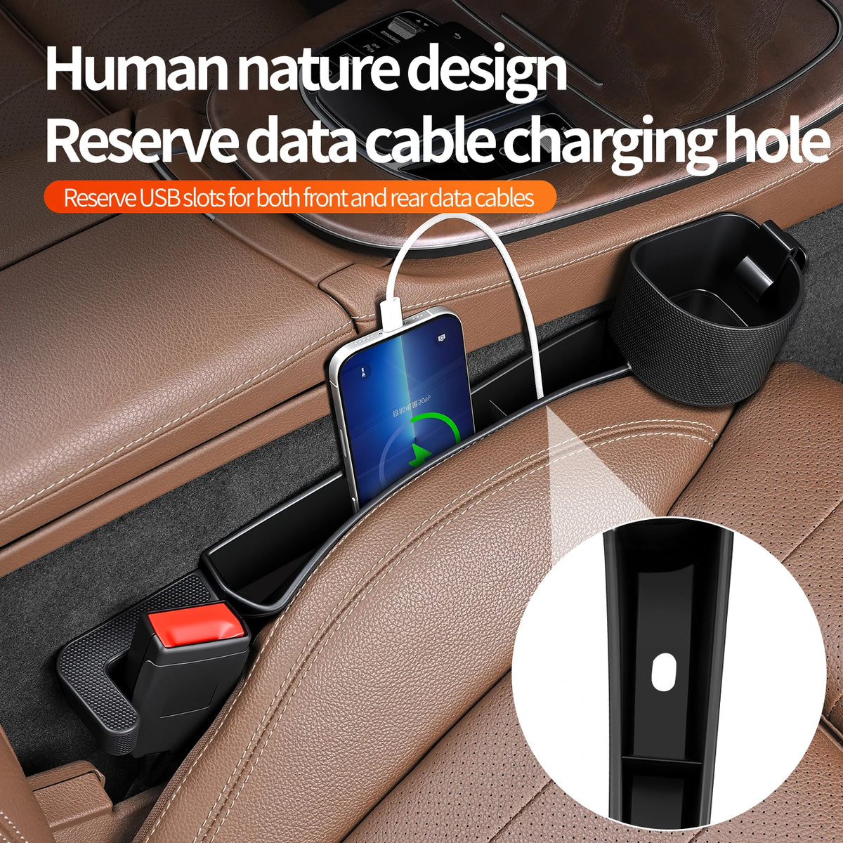 Universal Car Seat Gap Organizer and Cup Holder
