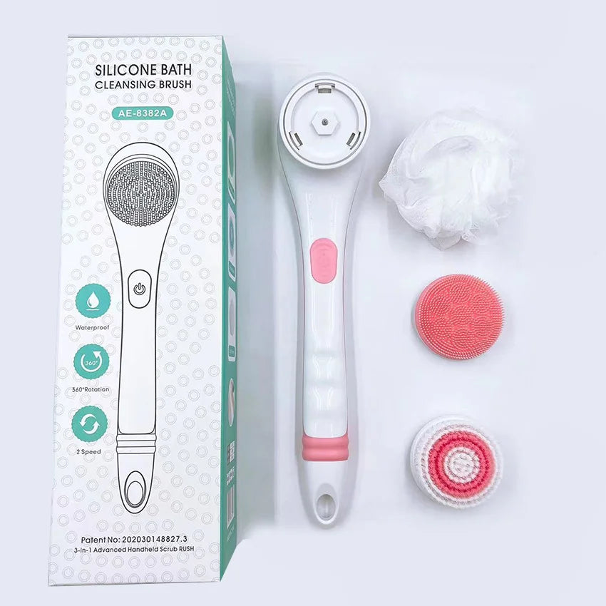 Electric Long Handle Body Scrubbing Brush for Deep Exfoliation