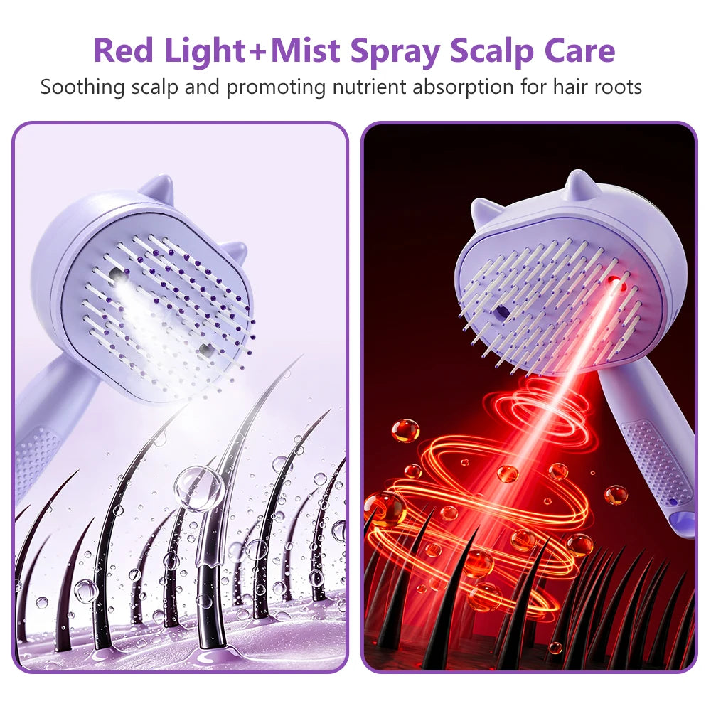 Electric Mist Spray Massage Comb for Scalp and Hair Care