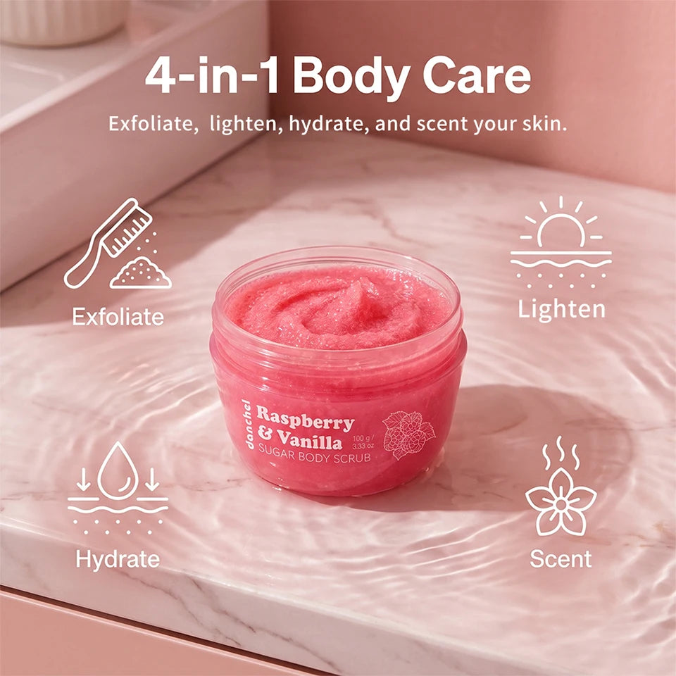 Raspberry & Vanilla Sugar Exfoliating Body Scrub - 9