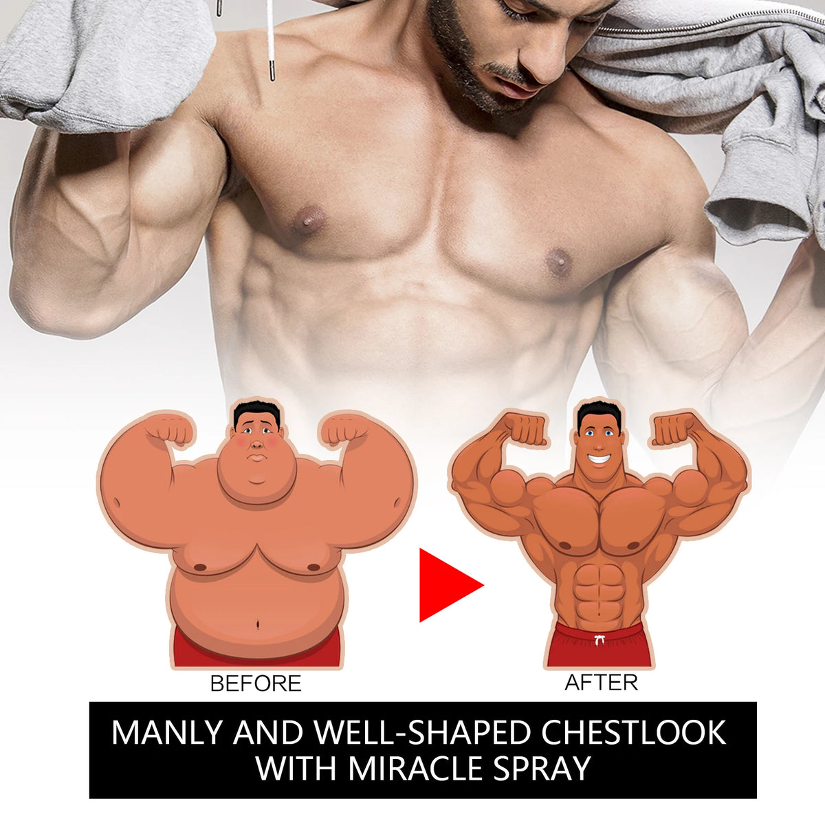 Gynecomastia Chest Tightening and Muscle Sculpting Spray