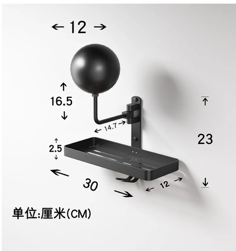 Wall-Mounted Rotating Helmet Holder and Storage Rack