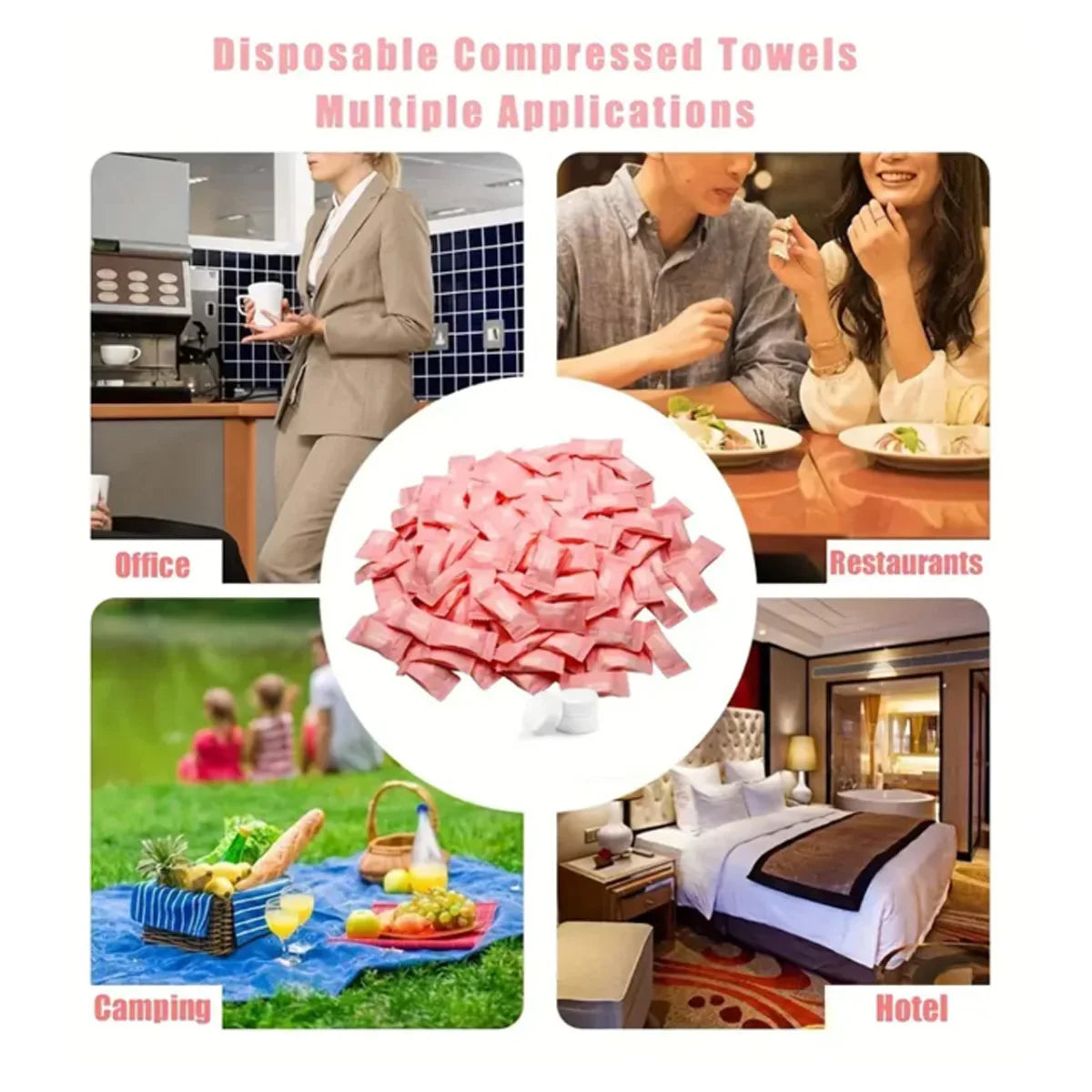 Disposable Compressed Towels Travel Expanding Face Wipes