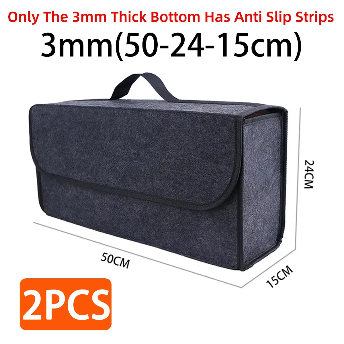 Collapsible Felt Car Trunk Organizer Storage Bag - 7
