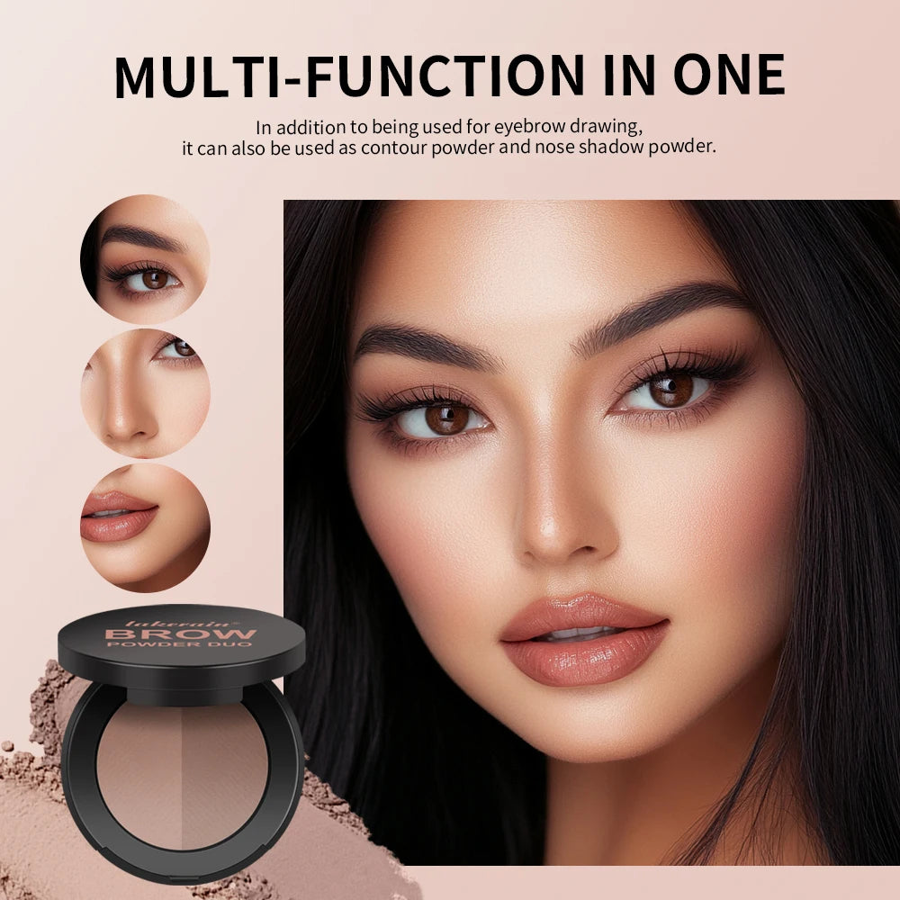 Two-Tone Waterproof Eyebrow Powder for Natural Brows and Contouring - 2