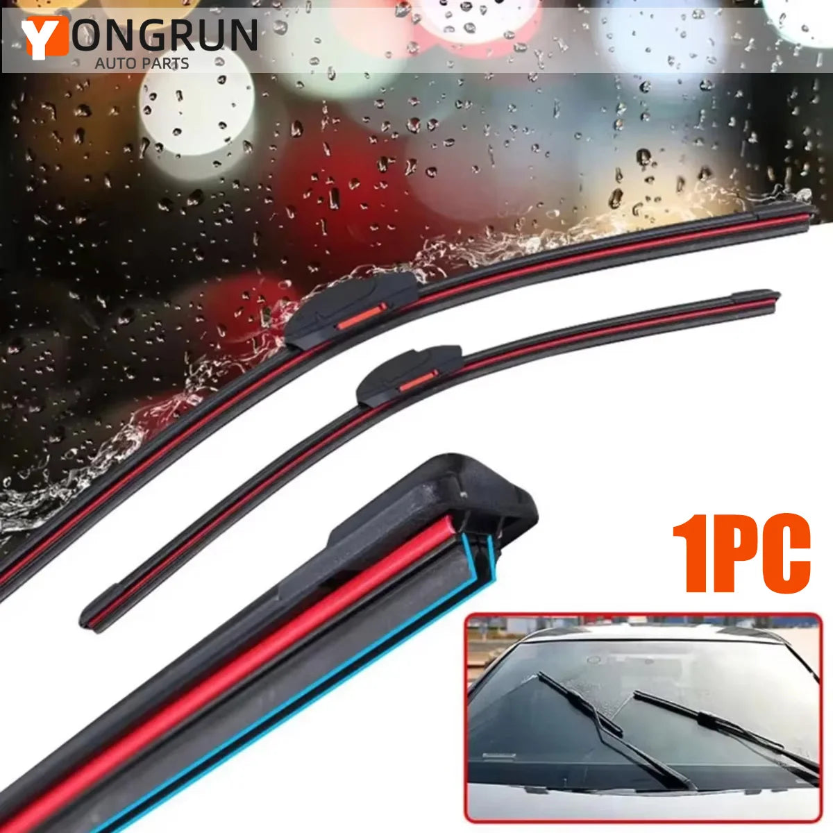Universal J-Hook Car Windshield Wiper Blades - 1