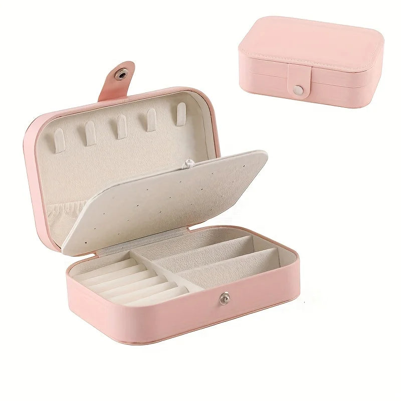 Portable Leather Travel Jewelry Organizer Case - 8