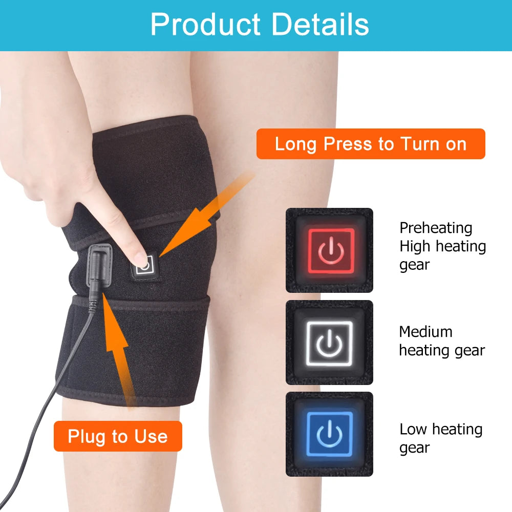 Electric Heated Knee Brace for Joint Pain Relief - 4