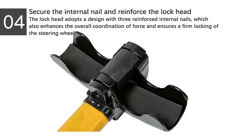 Heavy-Duty Universal Steering Wheel Lock Anti-Theft Security Bar