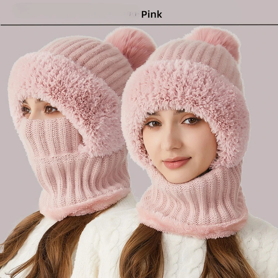Windproof Thermal Fleece Ski Mask and Hat Set