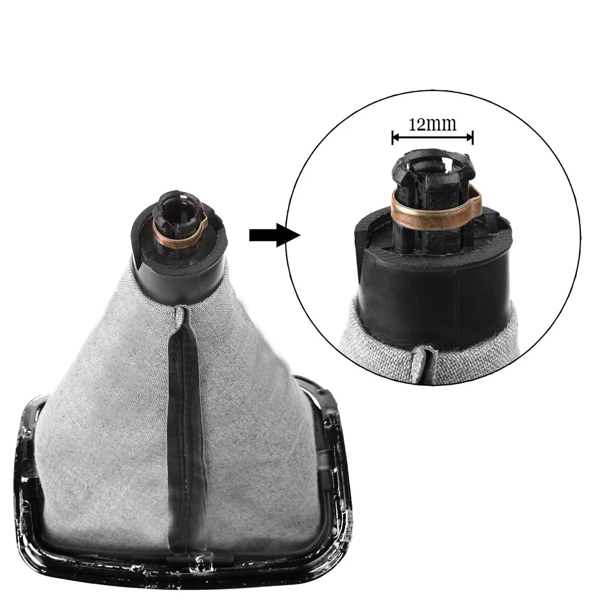 5-Speed Manual Gear Shift Knob with Boot Gaiter for Car Interior - 3