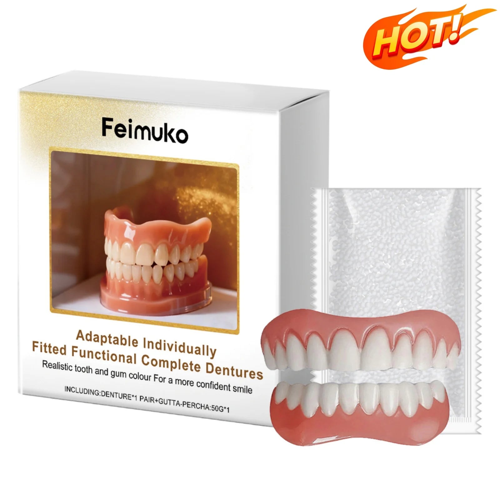 Custom Fit Cosmetic Denture and Reline Kit for Confident Smile - 1