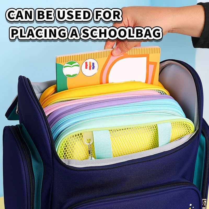 3-Layer Large Capacity Transparent Mesh Student Tote Bag - 5