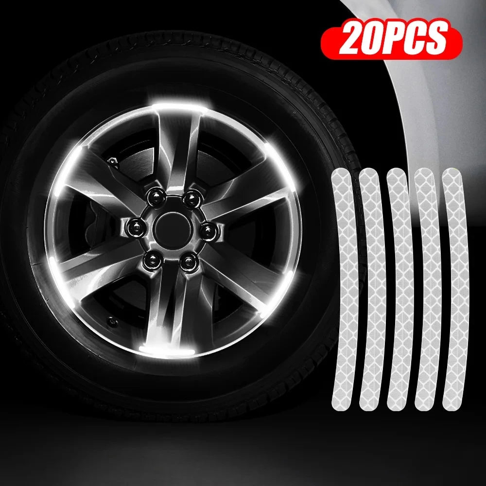 Reflective Wheel Rim Safety Warning Decals for Vehicles