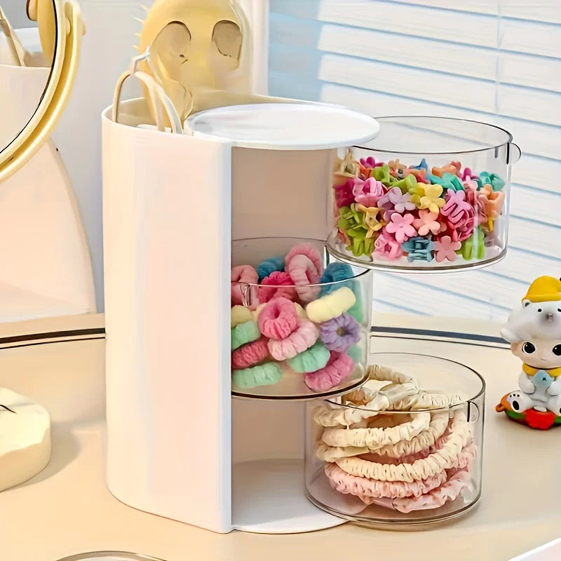 Rotating Desktop Cosmetic Makeup Brush and Accessory Organizer
