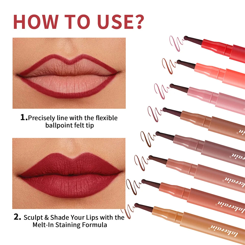Waterproof Long-Lasting Felt-Tip Lip Liner Stain - 16