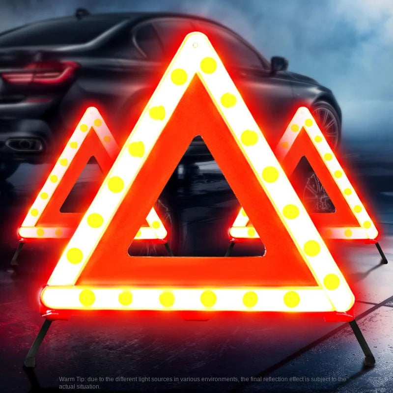 Foldable Reflective Roadside Emergency Warning Triangle - 1