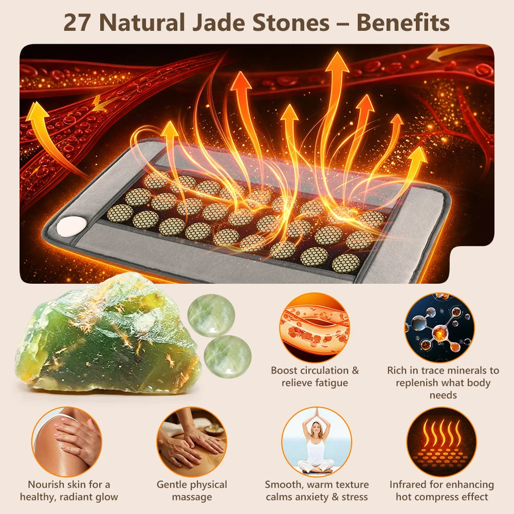 Dual-Sided Natural Jade Heating Pad for Pain Relief