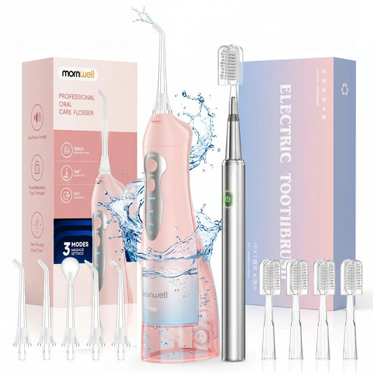 Portable Oral Irrigator and Electric Toothbrush Set