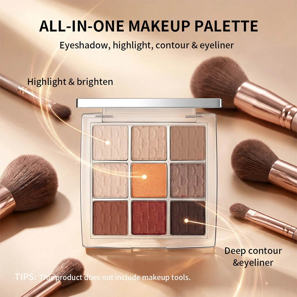 9-Shade Pigmented Eyeshadow Palette for Versatile Makeup Looks - 10