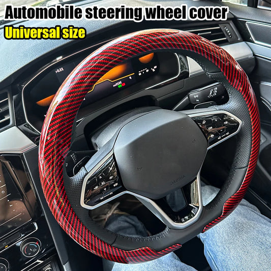 Universal Carbon Fiber Steering Wheel Cover for All Seasons