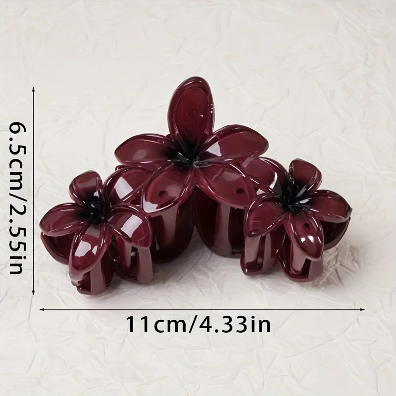 Hawaiian Plumeria Flower Hair Claw Clips Non Slip Beach Accessories