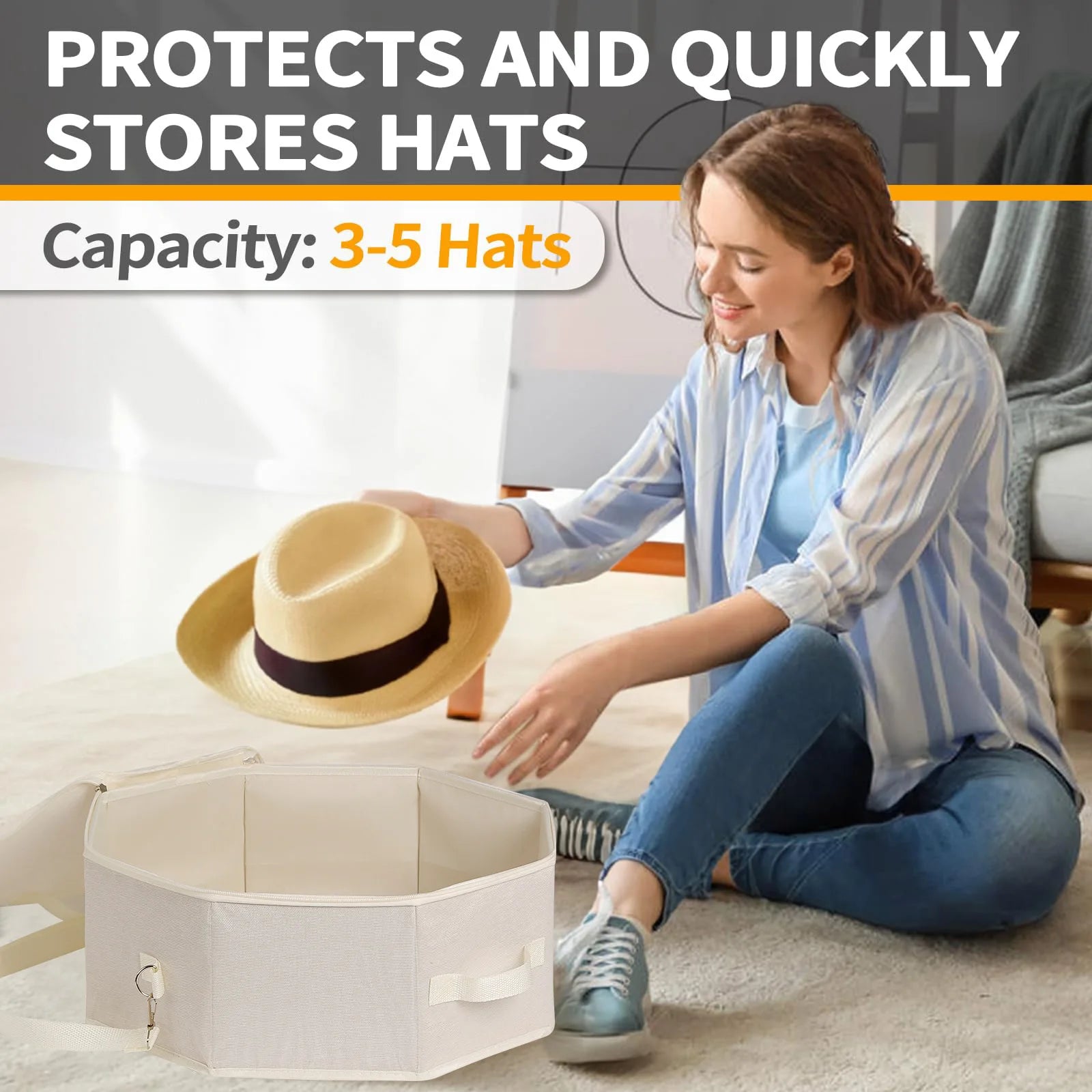 Foldable Large Capacity Hat Storage Organizer Bag - 8