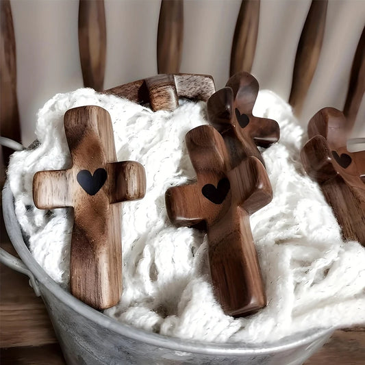 Handheld Wooden Clinging Cross for Comfort and Prayer