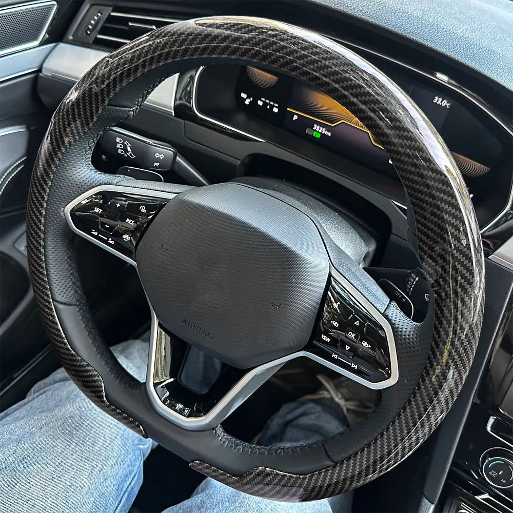Universal Carbon Fiber Texture Steering Wheel Cover